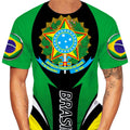 Camiseta Esportiva do Brasil 3D Modelo 2022, Unissex, Gola Redonda