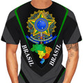 Camiseta Esportiva do Brasil 3D Modelo 2022, Unissex, Gola Redonda